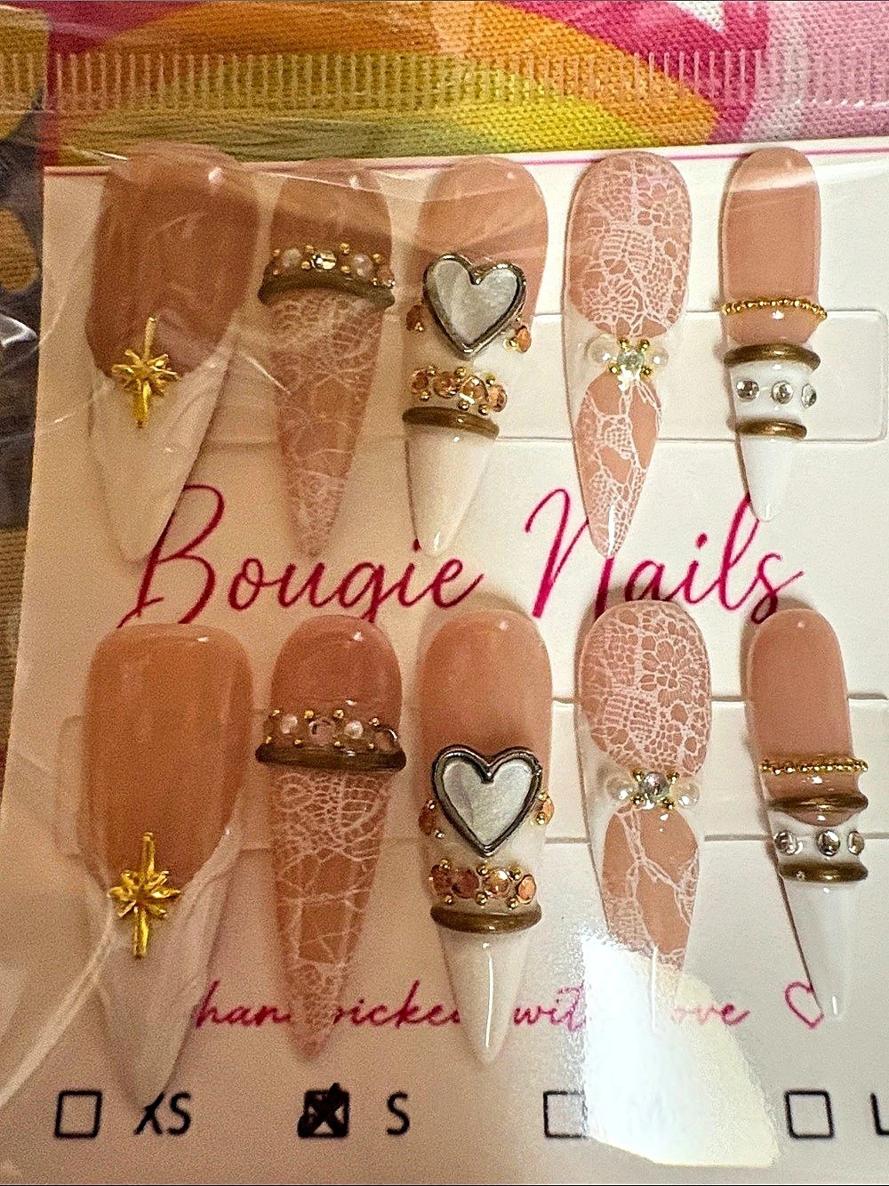 Bonajie Nails Pink & White Small NWT